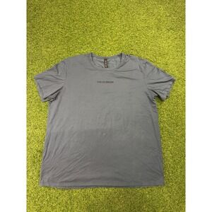 Lululemon Mens Pima Cotton Blend Logo Graphic T-Shirt XXL Blue Grey Short Sleeve